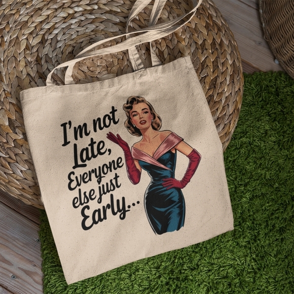 nataly thyme Handbags - Stylish Cream Tote Bag with Retro Print
